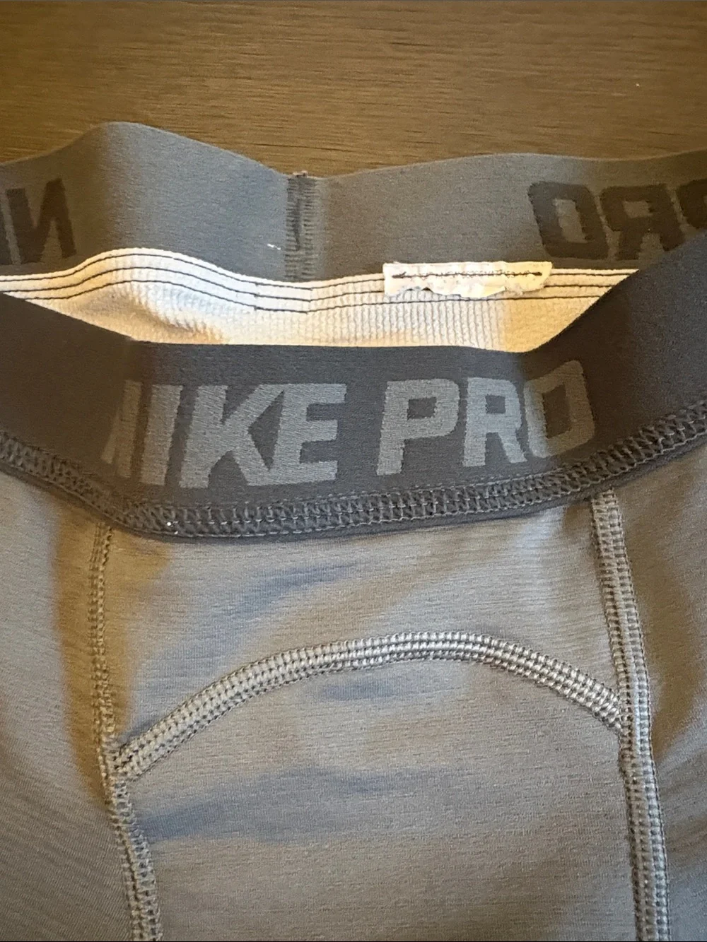 Nike Kids Gray Performance Nike Pro Leggings with White Accents